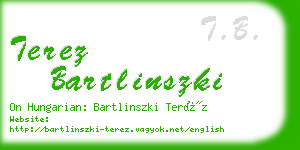 terez bartlinszki business card